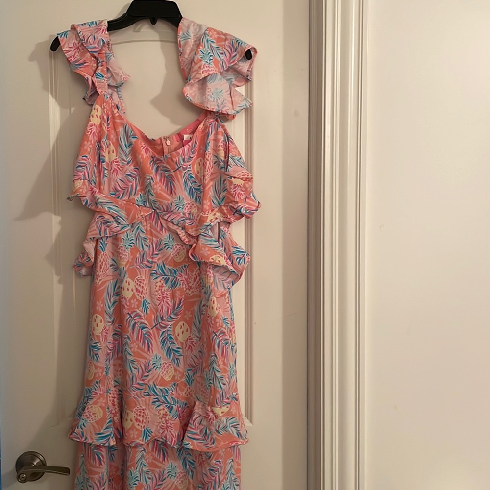 NEW SIMPLY SOUTHERN PINEAPPLE RUFFLE DRESS - MAXI - Picture 5 of 8